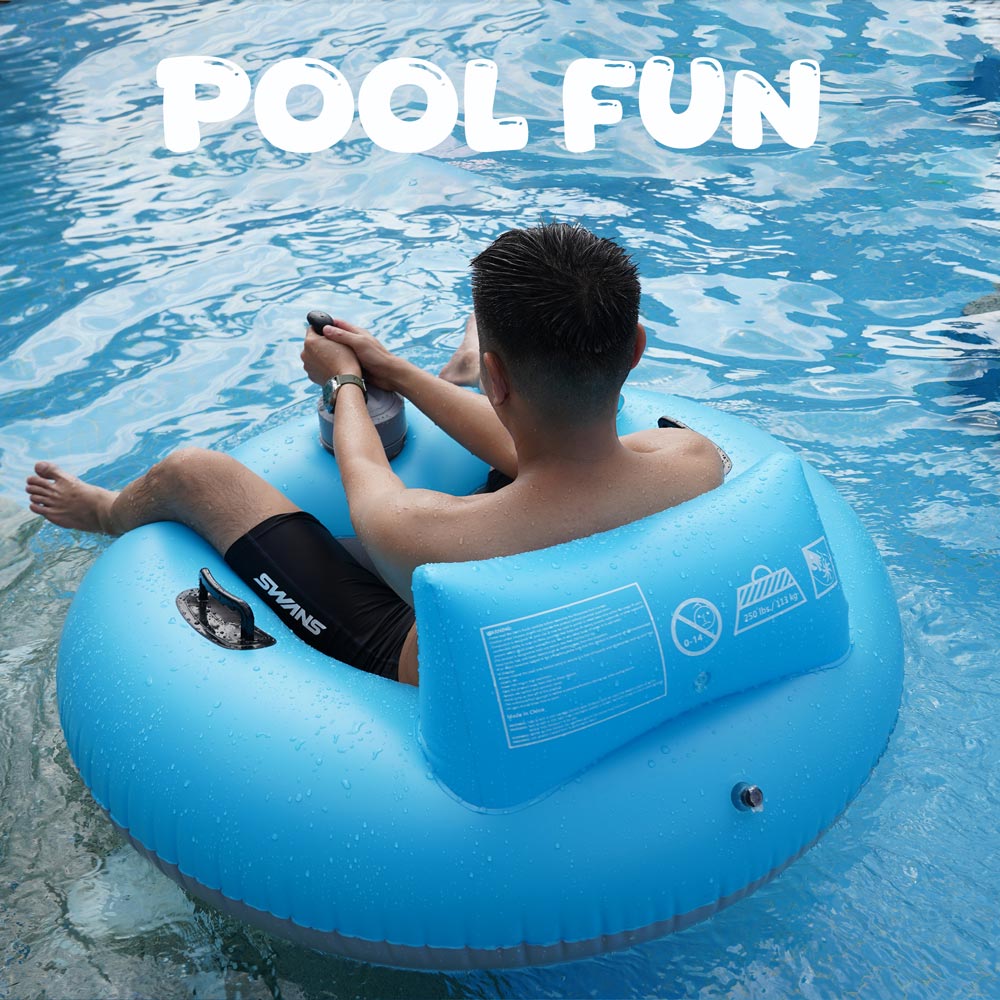 Onsale US ONLY!Free shipping!  360° Electric Swim Ring – Inflatable Pool & Beach Float